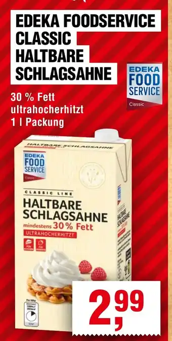 Handelshof EDEKA FOODSERVICE CLASSIC HALTBARE SCHLAGSAHNE Angebot