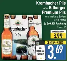 E-Center Krombacher Pils oder Bitburger Premium Pils Angebot