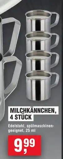 Handelshof APS MILCHKÄNNCHEN, 4 STÜCK Angebot