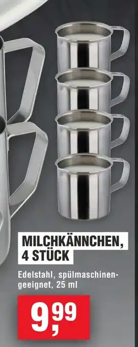 Handelshof APS MILCHKÄNNCHEN, 4 STÜCK Angebot
