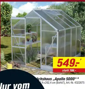toom Baumarkt Gewachshaus „Apollo 5000" Angebot