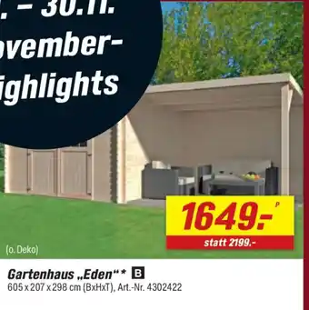 toom Baumarkt Gartenhaus ,,Eden" Angebot