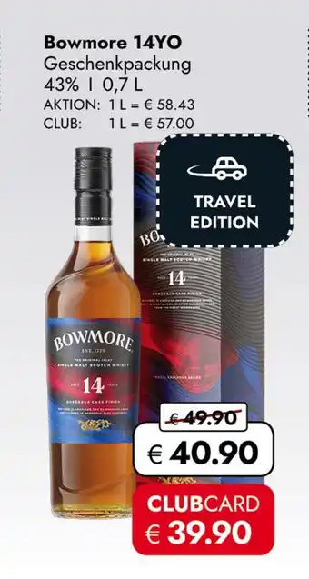 Travel Free Bowmore 14yo Angebot
