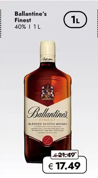Travel Free Ballantine's finest Angebot