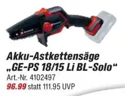 toom Baumarkt Einhell Akku-Astkettensäge ,,GE-PS 18/15 Li BL-Solo" Angebot