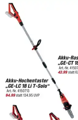 toom Baumarkt Einhell Akku-Hochentaster ,,GE-LC 18 Li T-Solo" Angebot