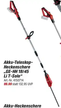 toom Baumarkt Einhell Akku-Teleskop- Heckenschere ,,GE-HH 18/45 Li T-Solo" Angebot