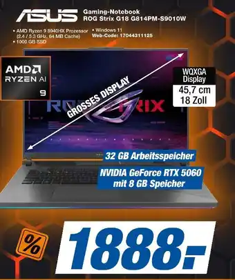 Expert Asus gaming-notebook rog strix g18 g814pm-s9010w Angebot