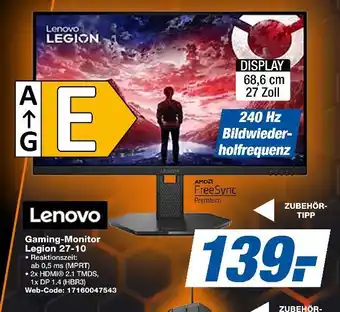 Expert Lenovo gaming-monitor legion 27-10 Angebot