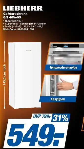 Expert Liebherr gefrierschrank gn 46ve05 Angebot