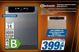 Expert Bauknecht unterbau-geschirrspüler bou d651a x Angebot
