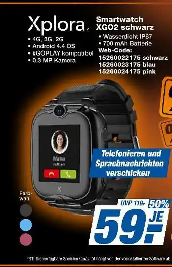 Expert Xplora smartwatch xgo2 schwarz Angebot
