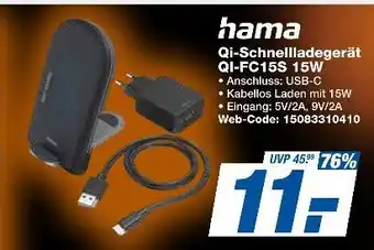 Expert Hama qi-schnellladegerät qi-fc15s 15w Angebot