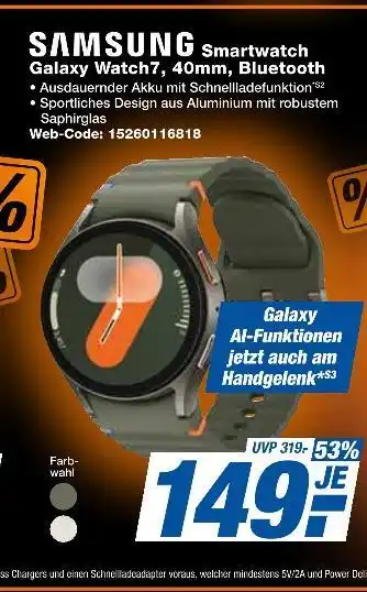Expert Samsung smartwatch galaxy watch7, 40mm, bluetooth Angebot