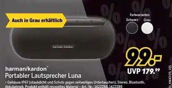 MEDIMAX Harman/kardon portabler lautsprecher luna Angebot