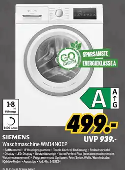 MEDIMAX Siemens waschmaschine wm14n0ep Angebot