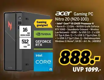MEDIMAX Acer gaming pc nitro 20 (n20-100) Angebot