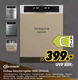 MEDIMAX Bauknecht einbau-geschirrspüler bob d641ax Angebot