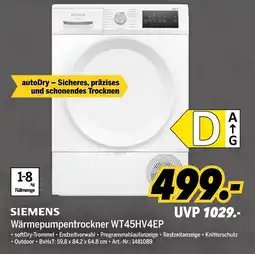 MEDIMAX Siemens wärmepumpentrockner wt45hv4ep Angebot