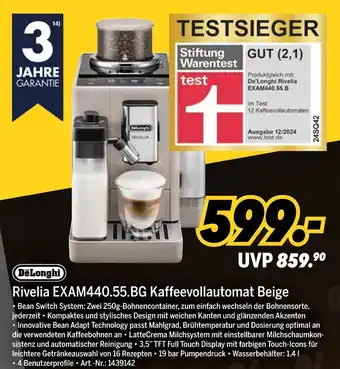 MEDIMAX De'longhi rivelia exam440.55.bg kaffeevollautomat beige Angebot