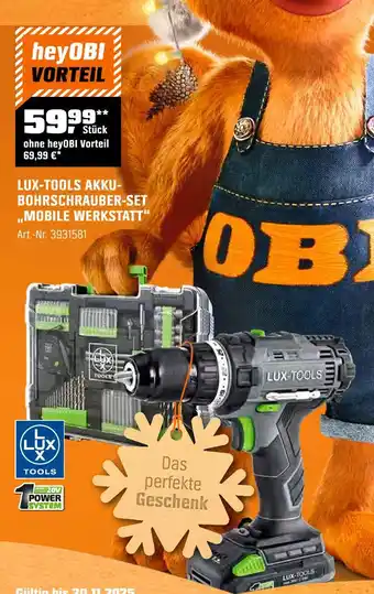 OBI Lux tools lux-tools akku-bohrschrauber-set „mobile werkstatt“ Angebot