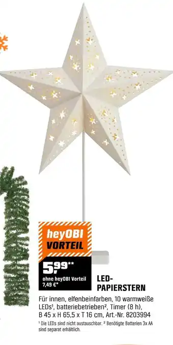 OBI Led-papierstern Angebot