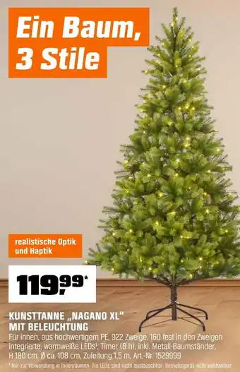 OBI Kunsttanne nagano xl mit beleuchtung Angebot