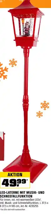 OBI Led-laterne mit musik- und schneefallfunktion Angebot