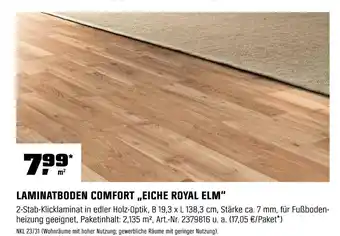 OBI Laminatboden comfort „eiche royal elm“ Angebot