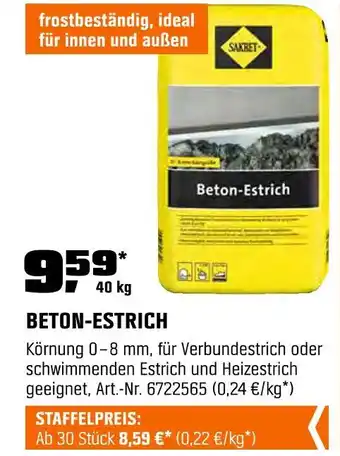 OBI Sakret beton-estrich Angebot