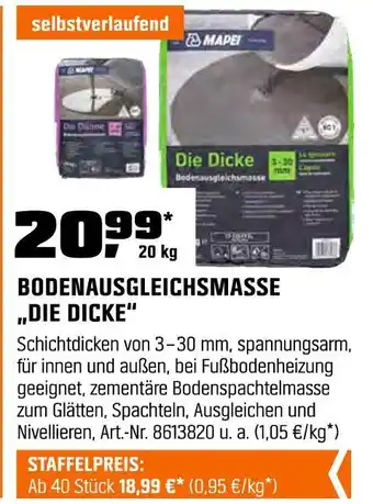OBI Mapei bodenausgleichsmasse „die dicke“ Angebot