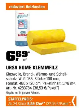 OBI Ursa home klemmfilz Angebot