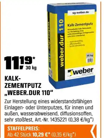 OBI Weber kalk-zementputz weber.dur 110 Angebot