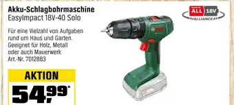 OBI Bosch akku-schlagbohrmaschine easyimpact 18v-40 solo Angebot