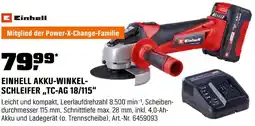OBI Einhell akku-winkelschleifer „tc-ag 18/115“ Angebot