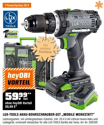 OBI Lux-tools akku-bohrschrauber-set „mobile werkstatt“ Angebot