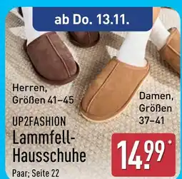 Aldi Nord Up2fashion lammfell-hausschuhe herren Angebot