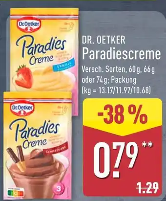 Aldi Nord Dr. oetker paradiescreme vanille Angebot