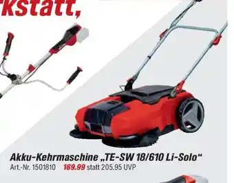 toom Baumarkt Einhell Akku-Kehrmaschine ,,TE-SW 18/610 Li-Solo" Angebot