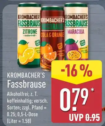 Aldi Nord Krombacher's fassbrause zitrone Angebot