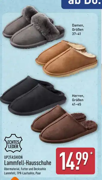 Aldi Nord Up2fashion lammfell-hausschuhe damen Angebot