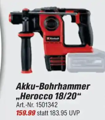 toom Baumarkt Einhell Akku-Bohrhammer ,,Herocco 18/20" Angebot