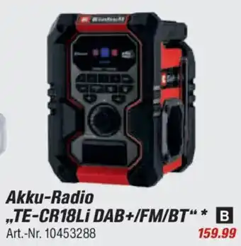 toom Baumarkt Einhell Akku-Radio „TE-CR18LI DAB+/FM/BT"* Angebot