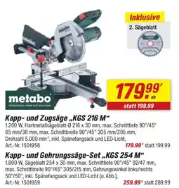 toom Baumarkt metabo Kapp- und Zugsäge "KGS 216 M" Angebot