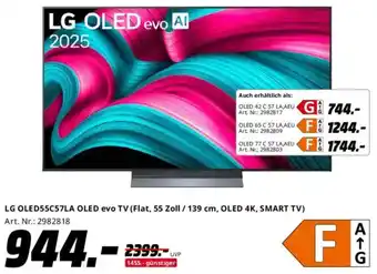 Saturn LG OLED55C57LA OLED evo TV (Flat, 55 Zoll / 139 cm, OLED 4K, SMART TV) Angebot