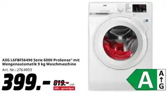 Saturn AEG L6FBF56490 Serie 6000 ProSense mit Mengenautomatik 9 kg Waschmaschine Angebot