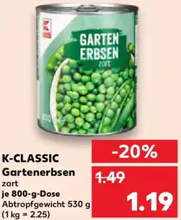 Kaufland K-CLASSIC Gartenerbsen Angebot