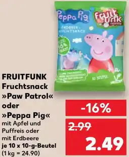 Kaufland FRUITFUNK Fruchtsnack Paw Patrol oder Peppa Pig Angebot
