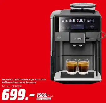 Saturn SIEMENS TE657509DE EQ6 Plus s700 Kaffeevollautomat Schwarz Angebot
