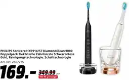 Saturn PHILIPS Sonicare HX9914/57 DiamondClean 9000 Doppelpack Elektrische Zahnbürste Schwarz/Rose Gold Angebot